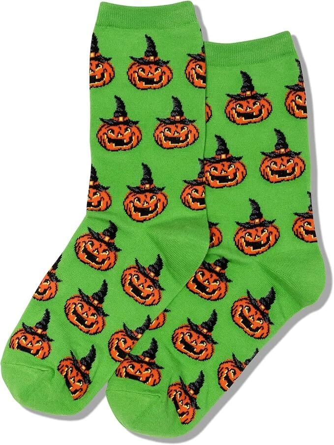 Hot Sox Mujer Jack O' Lantern Calcetines 1 Par, Verde Brillante, Para Mujer 4-10 Foto 1 de 1