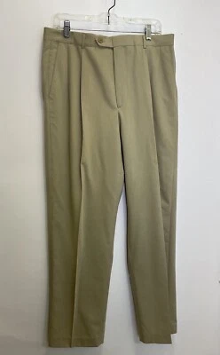 Berle 百褶羊毛/棉男式正装裤 34 码全新带标签 — 第 1/4 张图片