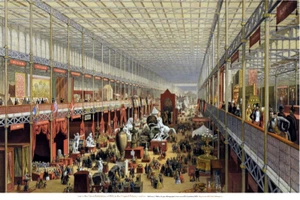 Great Exhibition of 1851 Crystal Palace Interior Print 12 x 18 - Picture 1 of 4