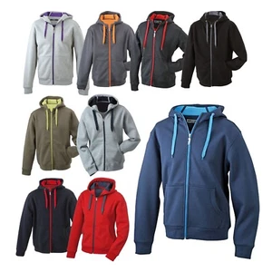 James & Nicholson Men´s Doubleface Kapuzen Jacke - Herren Sweat Jacket JN355 - Bild 1 von 15