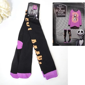 Nuevos Calcetines Pesadilla Antes de Navidad OverKnee Just Negro Púrpura Disney Talla Única - Imagen 1 de 6