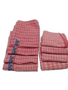 Set 8 Red plad Cloth Dinner Napkins 4  21"x21" 4 Placement 13"x17 " Paris Bistro - Picture 1 of 15