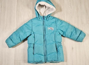 Girls Winter Puffer Jacket Hooded 5A Pockets Warm Blue - Picture 1 of 15