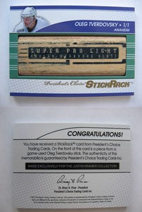 2016-17 President's Choice Stickrack Oleg Tverdovsky 1/1