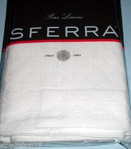 Sferra Corrado Euro/Continental Sham White Egyptian Cotton Pique Matelasse New - Picture 1 of 2