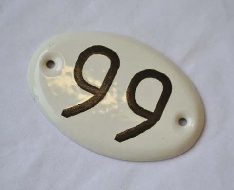 Room Number 99 Door plate vintage Apartment sign Soviet Plaque enameled metal Cover