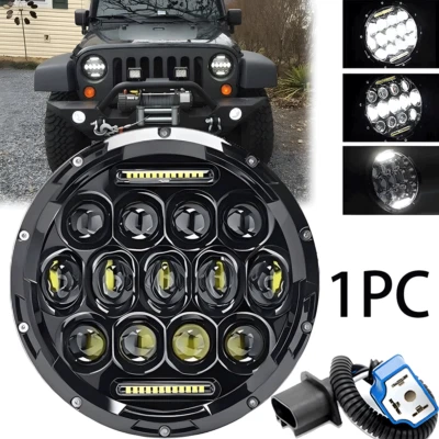 for Jeep Wrangler LJ CJ TJ JK JKU 1997-18 Round 7" Inch LED Headlight Hi/Lo Beam - Image 1 of 4