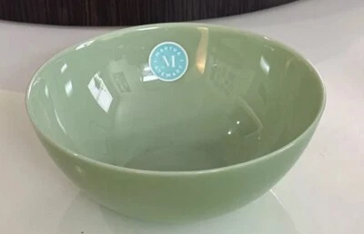 Martha Stewart Verde JADEÍTA VIDRIO REDONDO CUENCO Plato 10”Cargador Estilo Retro NUEVO Foto 1 de 3