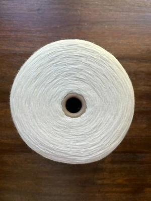 1010g 55% Cotton 45% Wool Yarn Cone White 3*2/30nm Unlabeled Unbranded China - Image 1 of 4