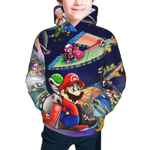 Super Mario Cartoon Hoodie Teens Sweatshirt Pullover Novelty Hoody Party Gifts - Picture 1 of 32