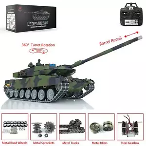 On Sale Henglong 1/16 7.0 Leopard2A6 IR RTR RC Tank 3889 Metal Tracks W/ Rubbers - Picture 1 of 12