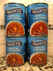 4 DOSEN Progresso Traditionelle Manhattan Muschel Chowder Suppe 19 Unzen Dose - Bild 1 von 7