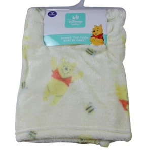 Disney Baby Winnie the Pooh Blanket Yellow Fleece Infant Soft Cuddly Bear NWT - Picture 1 of 5