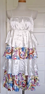 NWT NEW Young Versace XL Kids Girls silk Tiered Party Dress Eighties retro - Picture 1 of 10