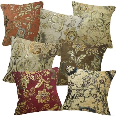 Pillow Cover*Damask Chenille Sofa Seat Pad Cushion Case Custom Size*Wk2 - Image 1 of 2