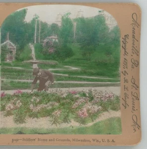 Soldiers Home & Grounds Milwaukee Wisconsin Stereoview - Imagen 1 de 4