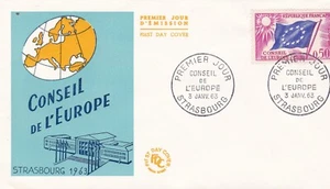 FRANCE 1963 FDC CONSEIL DE L'EUROPE YT SERVICE 28 - Imagen 1 de 1