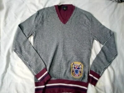 Suéter Pullover Grande Just Cavalli Para Hombres Manga Larga Cuello en V Lana Foto 1 de 4