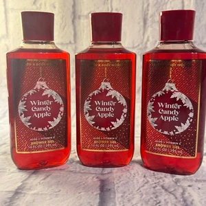Lot of 3 BATH & BODY WORKS WINTER CANDY APPLE 10 oz Shower Gel FACTORY SEALED - Picture 1 of 4