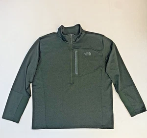 The North Face Jacke Sweatshirt Herren Gr. XL grün 1/2 Reißverschlusstasche Fleece - Bild 1 von 9