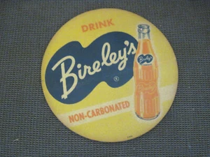 BIRELEYS SODA AUFKLEBER SCHILD UNBENUTZT 8 1/3 ZOLL RUND ORIGINAL  - Bild 1 von 3