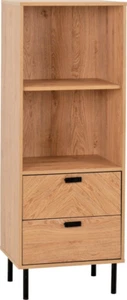 Leon 2 Drawer 2 Shelf Cabinet Medium Oak Effect - Picture 1 of 13