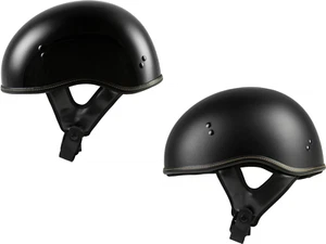 Highway 21 .357 Solid Color Half Helmet Gloss Or Matte Black Motorcycle DOT 1/2 - Picture 1 of 9