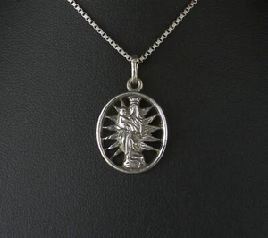 Colgante Vintage Plata 925 Antiguo Colgante Madonas Ovalado 3,0cm - 2,9g - Imagen 1 de 4