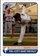 2012 Tri-City Dust Devils Grandstand #8 Shane Broyles Texas Tech Baseball Card