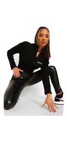 Boohoo Leather Trousers Pants Brand New Petite Womens - Picture 1 of 3