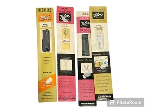 Vintage Talon Metal Skirt Neckline Zippers 1950s 1960s New Sealed Lot of 4 - Picture 1 of 6