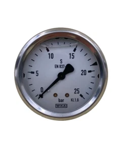 Manómetro 0 - 25 bar 1/4" conexión trasera Ø 63mm Kl. 1.6 Glicerina al vapor - Imagen 1 de 3