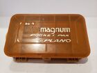 Vintage Plano #3213 Mini-Magnum Pocket Pak Fly/Lure Box- Gold, 6.75" x 4" x 2"