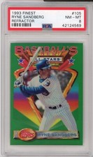 1993 Topps Finest Refractor Ryne Sandberg #105 GRADED PSA 8 NM-MT CUBS