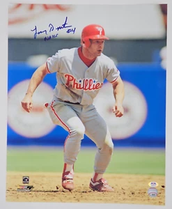 Lenny Dykstra Firmado 16x20 Philadelphia Phillies "Clavos" Insc PSA 314 - Imagen 1 de 3