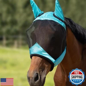 Harrison Howard Pro Luminous Horse Half Face Fly Mask Large Eye Space with Ea - Picture 1 of 5
