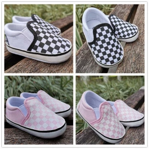 Newborn Infant Baby Boys Girls Slip-On Crib Shoes Casual Shoes Toddler Trainers - Picture 1 of 7