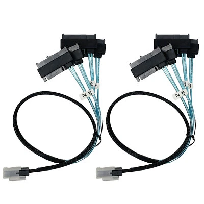 2X 0.5M 36Pin Mini SAS SFF-8087 Host to 4 SFF-8482 Target SAS Hard Disk Cable — 第 1/4 张图片