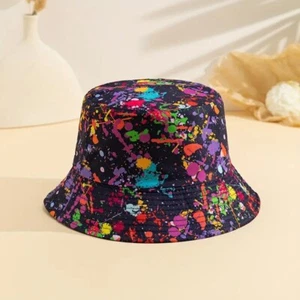 Splatter Paint Print, Reversible Bucket Hat, Artistic Sun Protect Unisex - Picture 1 of 2