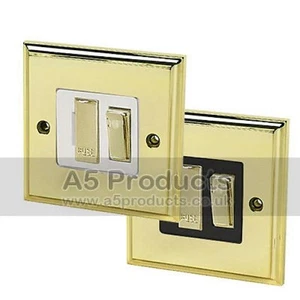 13 Amp Fused Switch Spur Victorian Polished Brass - Bild 1 von 6