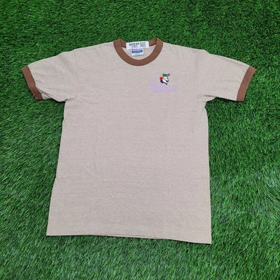 Vintage 90s Unicorn Ringer Shirt Womens Medium 18x24 Brown - Image 1 of 4