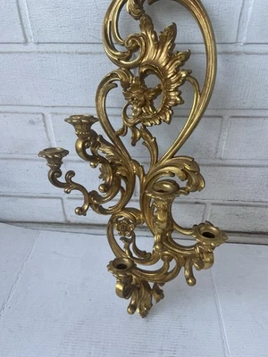 Antique Hollywood Regency Dart Ind MCM 5 Arm Wall Sconce 35” L. - Image 1 of 4