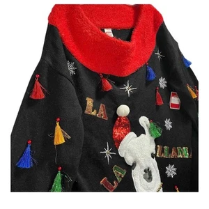 Holiday Time Ugly Christmas Sweater Womens Size 1X La La Llama NWT - Picture 1 of 11