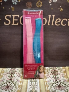 Muñeca AMERICAN GIRL 2017 Bright Highlights Set de 2 Cabello Rosa Teal Azul - Imagen 1 de 8