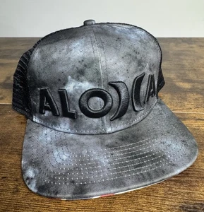 Hurley Mens Black Gray John Florence Aloha British Flag Snapback Trucker Hat - Picture 1 of 7
