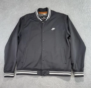Retro Herren Gr. XXL Nike Baseball Snap Up College Jacke Strick grau Etikett Vintage Y2K - Bild 1 von 16
