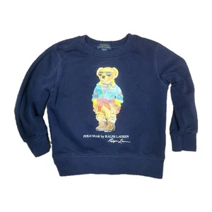 POLO Ralph Lauren Polo Bear Fleece Crewneck Sweatshirt Toddler Size 3/3T - Picture 1 of 5