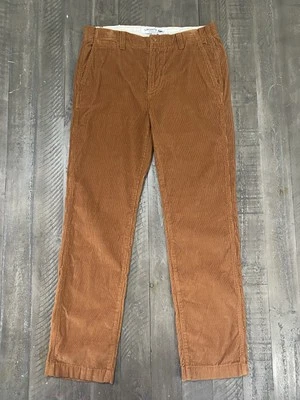 Lacoste Slim Fit Corduroy Pants Mens 40 - 32 Thin Wale Khaki Chino Cords $150 - Image 1 of 4