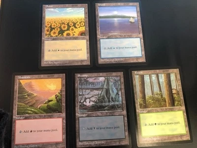 Magic the Gathering APAC Land 5 Type Set Promo September 1998 Used - Image 1 of 4