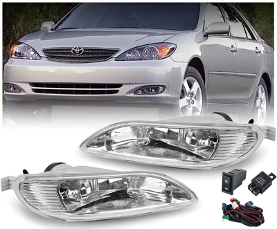 For 2002-2004 Toyota Camry & 2005-2008 Corolla Clear Fog Lights w/Switch + Bulbs - Image 1 of 4